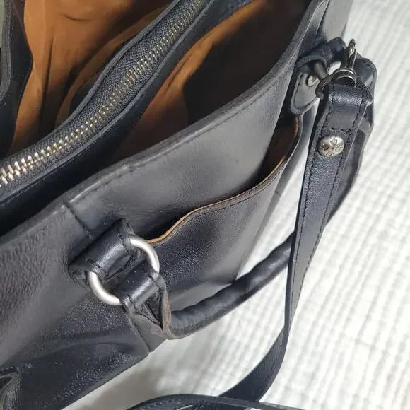 Patricia Nash Black Leather Crossbody Bag Purse Shoulder Designer Handbag - Picture 8 of 11